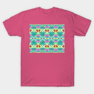 Boho Butterfly & Flower Pattern T-Shirt